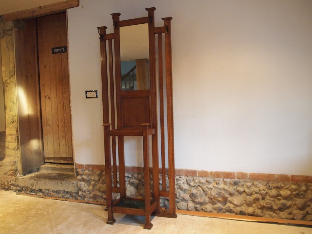Coat hat or hall stand Arts and Crafts Oak c1900 View IV