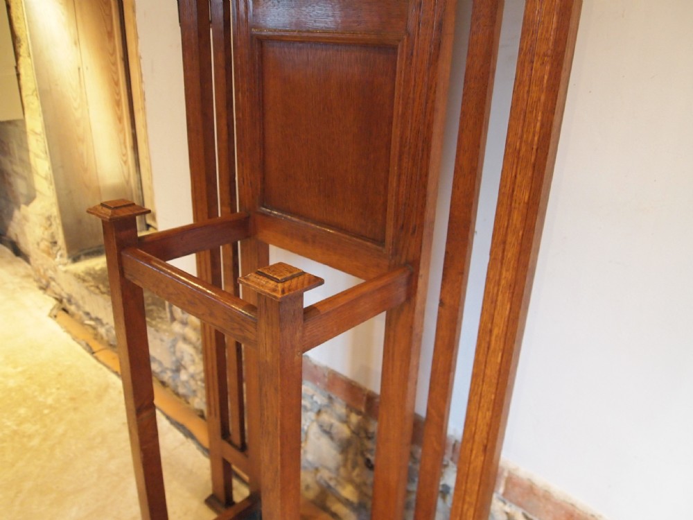 Coat hat or hall stand Arts and Crafts Oak c1900 View VI