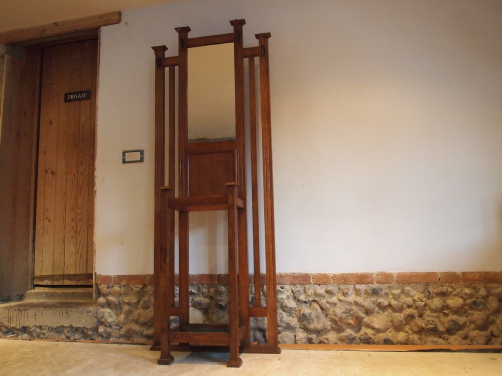 Coat hat or hall stand Arts and Crafts Oak c1900 View IX