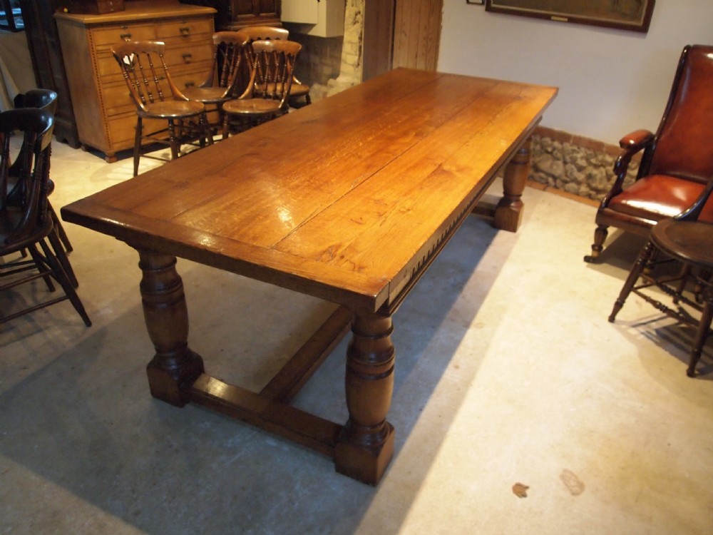 Table refectory dining farmhouse English Oak c1930