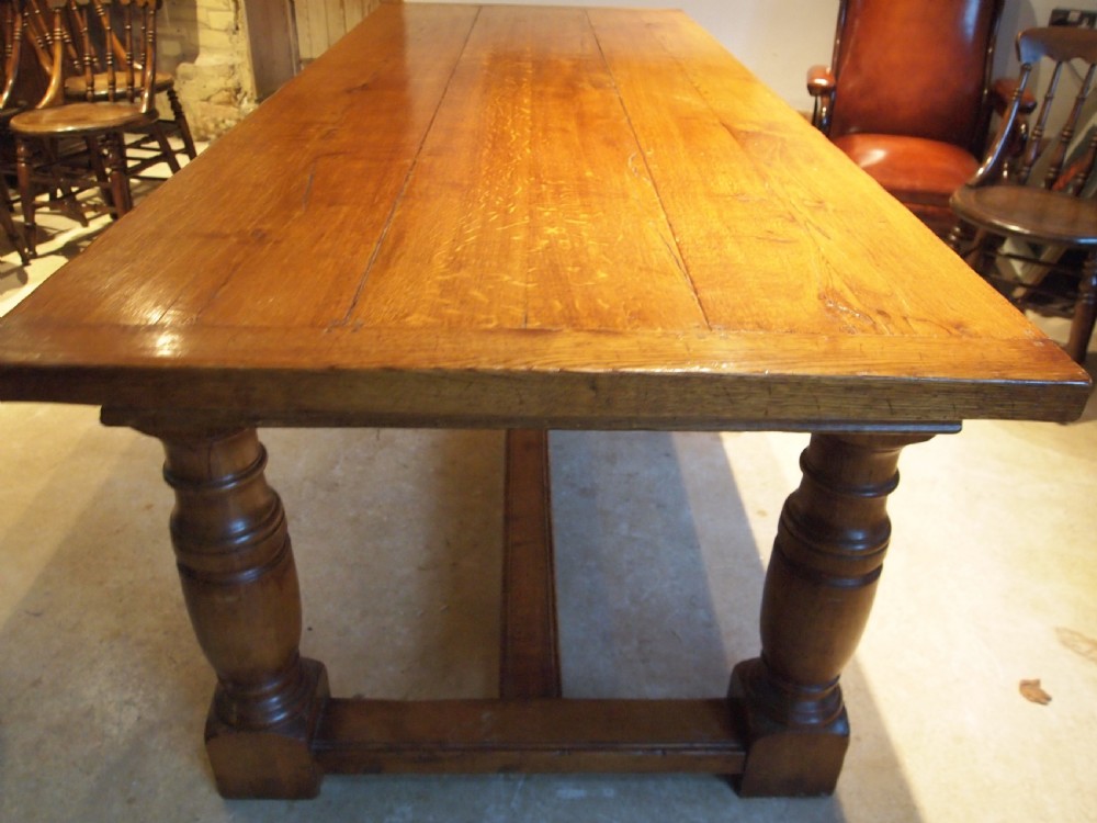 Table refectory dining farmhouse English Oak c1930 View III