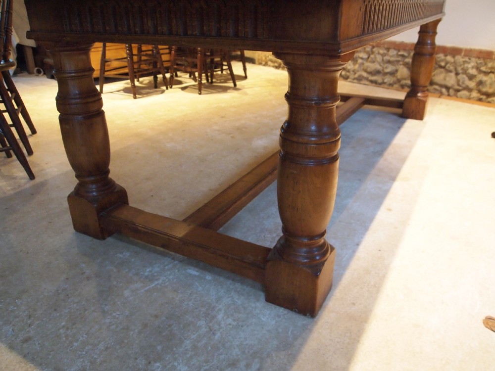 Table refectory dining farmhouse English Oak c1930 View VII