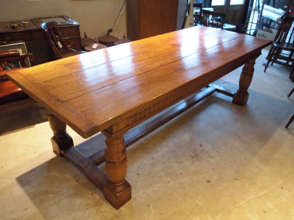 Table refectory dining farmhouse English Oak c1930 View IX