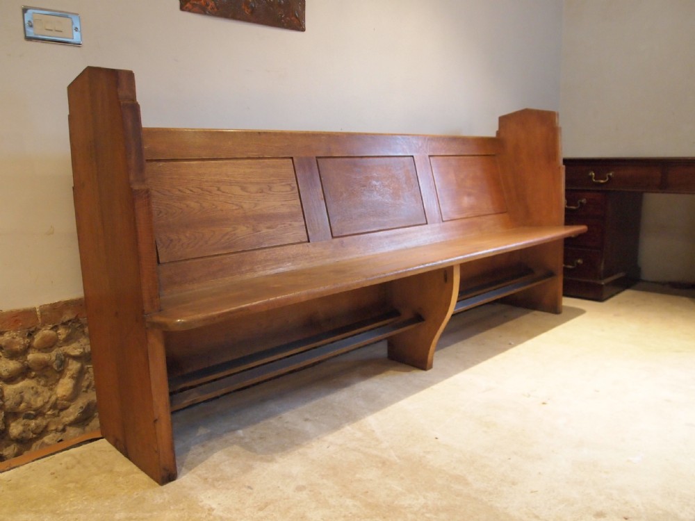 Pew bench settle English Oak Edwardian c1900
