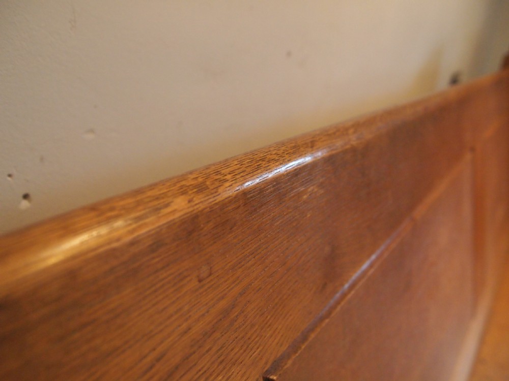 Pew bench settle English Oak Edwardian c1900 View II