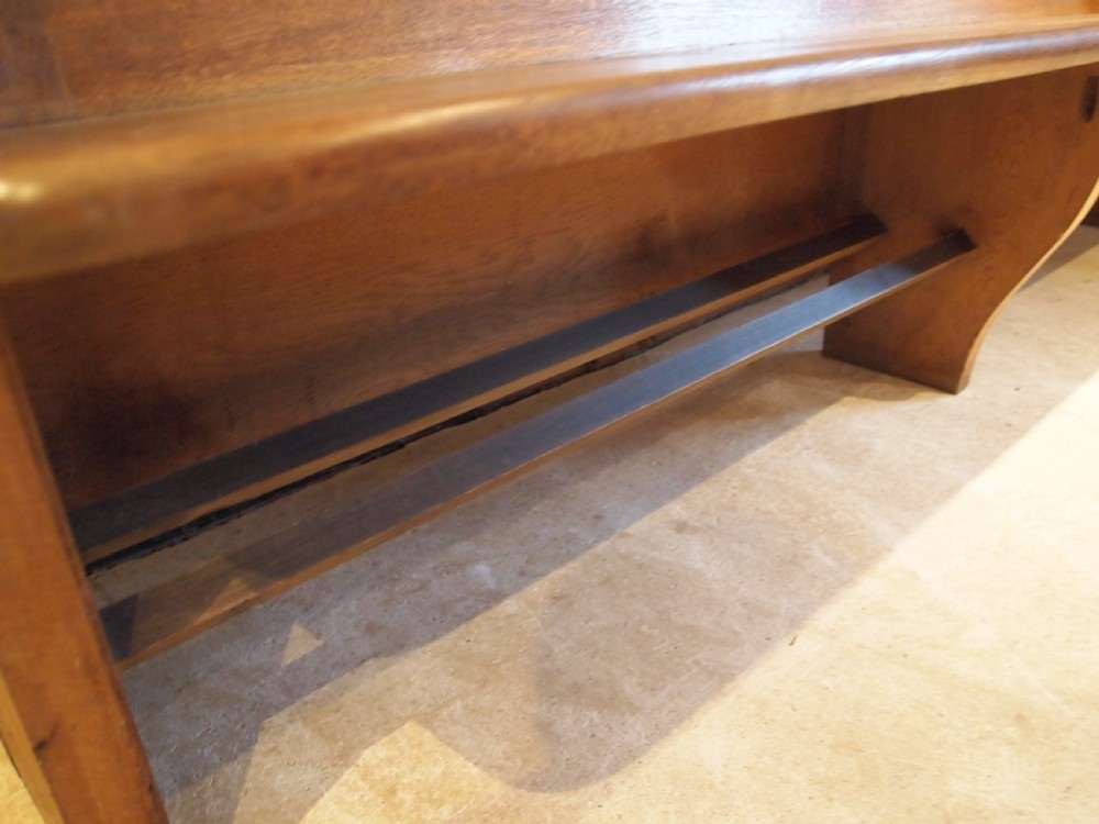 Pew bench settle English Oak Edwardian c1900 View VII