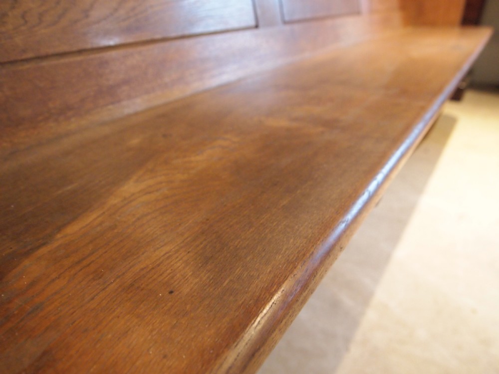 Pew bench settle English Oak Edwardian c1900 View VIII