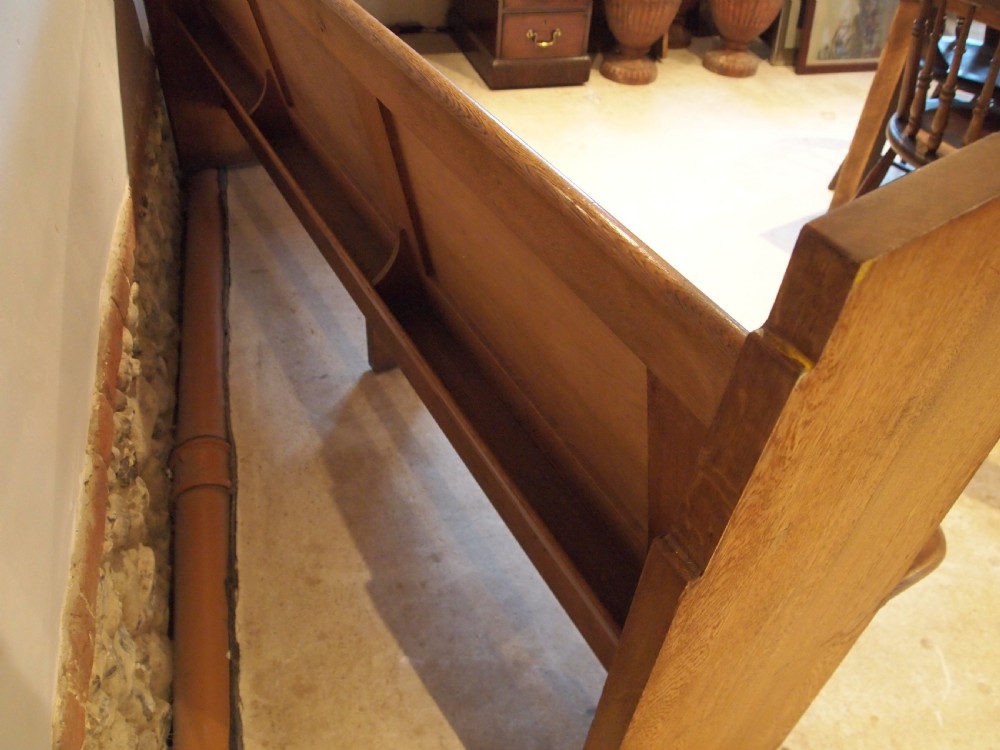 Pew bench settle English Oak Edwardian c1900 View IX