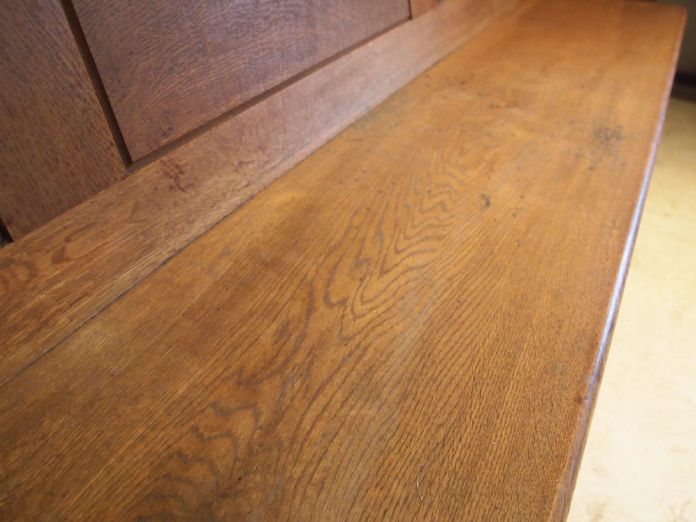 Pew bench settle English Oak Edwardian c1900 View X