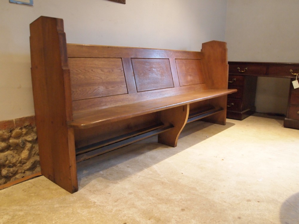 Pew bench settle English Oak Edwardian c1900 View XII