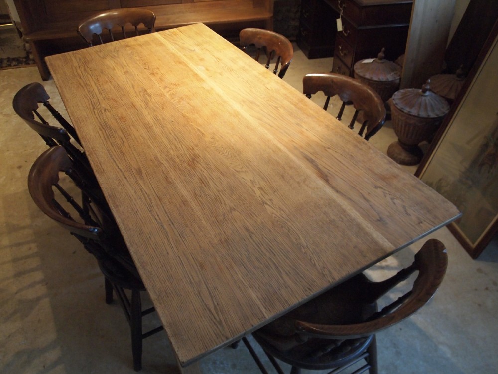Table refectory Edwardian Oak dining farmhouse c1900