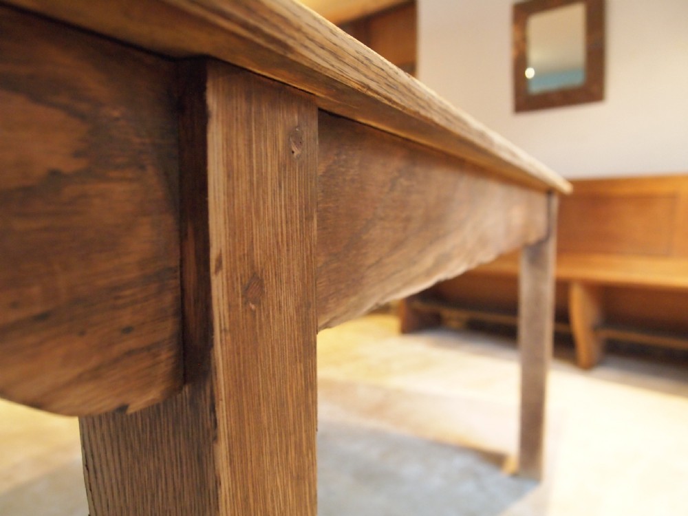 Table refectory Edwardian Oak dining farmhouse c1900 View IV