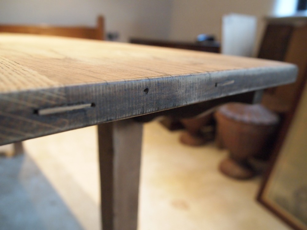 Table refectory Edwardian Oak dining farmhouse c1900 View V