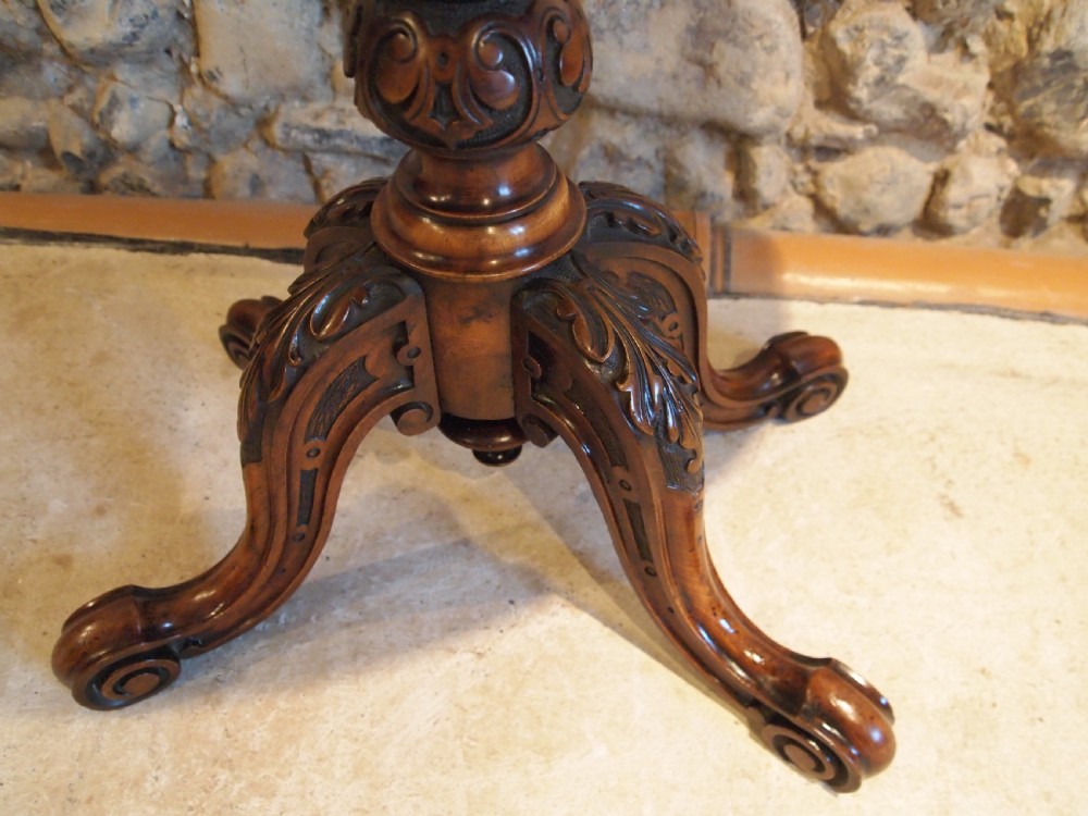 Table hall lamp side console Victorian Walnut c1870 View VI