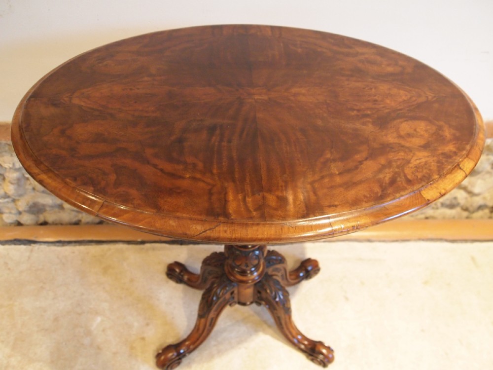 Table hall lamp side console Victorian Walnut c1870 View IX
