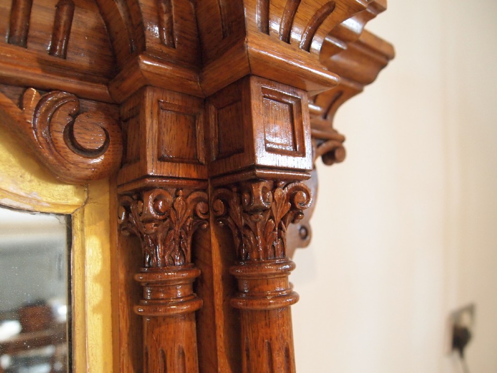 Mirror remarkable Victorian carved Oak Pratt and Prince c1850 View IV