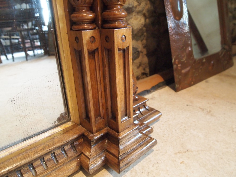 Mirror remarkable Victorian carved Oak Pratt and Prince c1850 View IX
