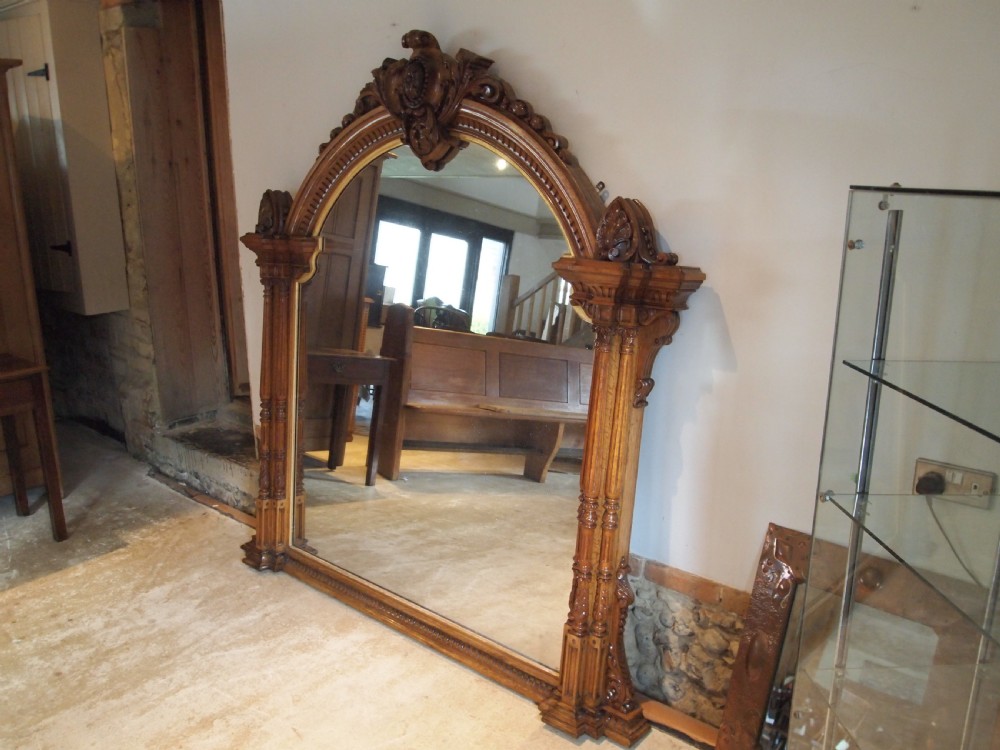 Mirror remarkable Victorian carved Oak Pratt and Prince c1850 View XI