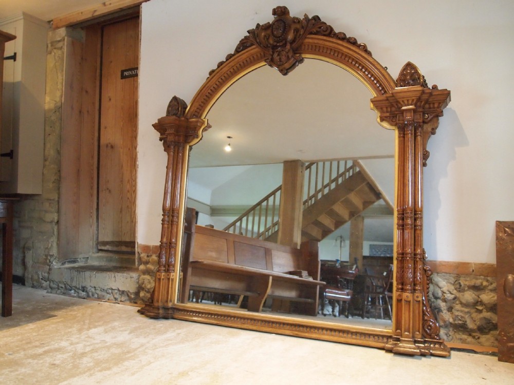 Mirror remarkable Victorian carved Oak Pratt and Prince c1850 View XII