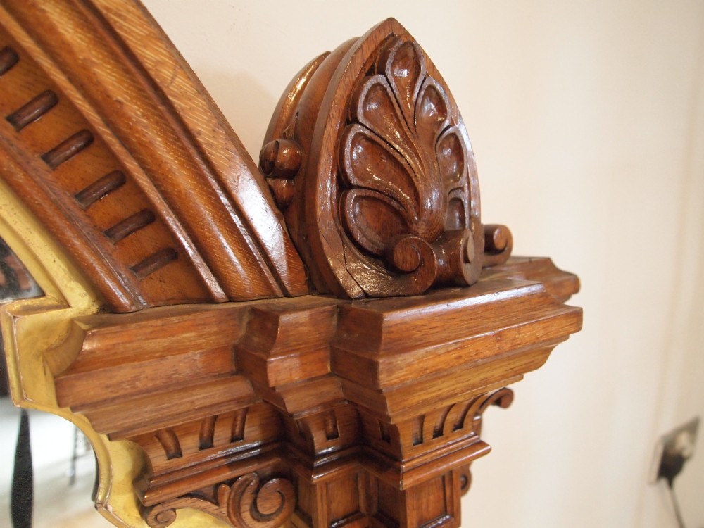 Mirror remarkable Victorian carved Oak Pratt and Prince c1850 View XV