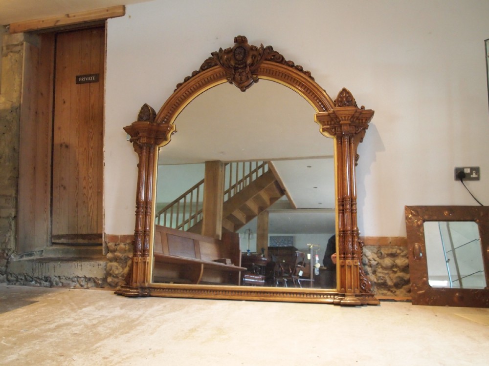 Mirror remarkable Victorian carved Oak Pratt and Prince c1850 View XVI