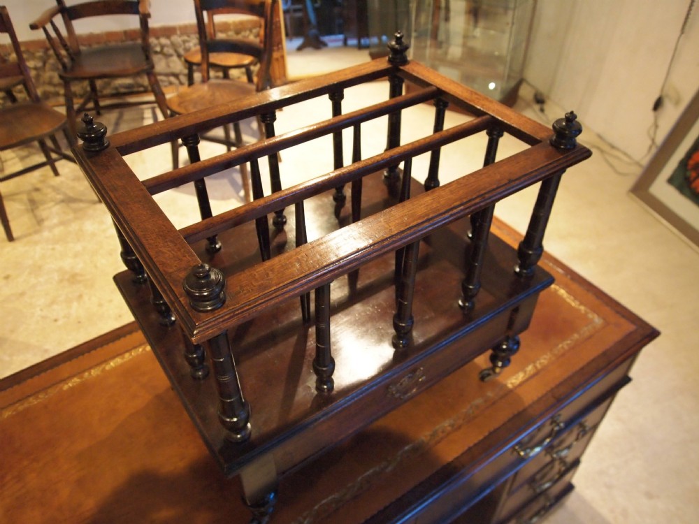 Canterbury magazine rack Victorian Mahogany c1880 View V