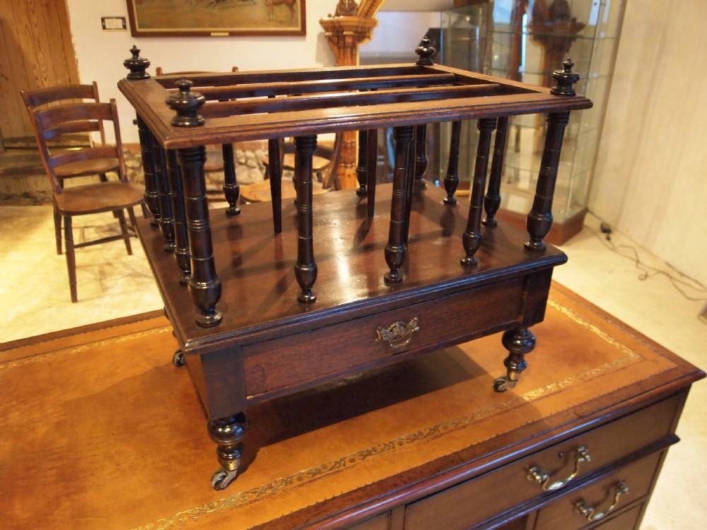 Canterbury magazine rack Victorian Mahogany c1880 View VI