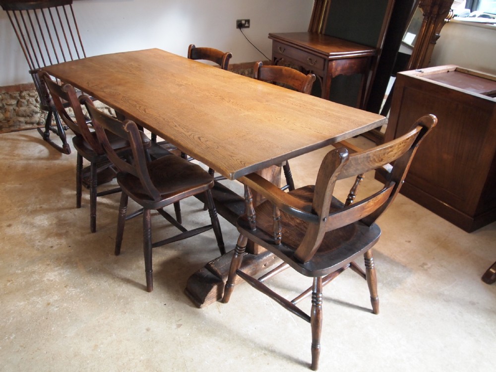 Table refectory dining farmhouse Oak c1890 View II