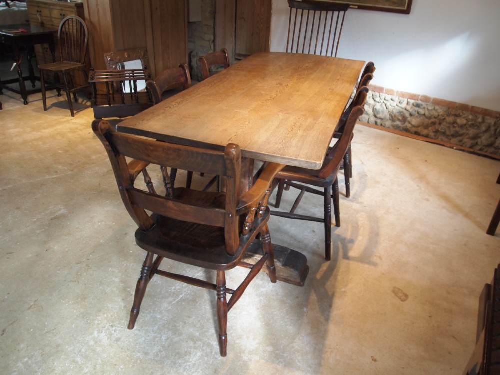 Table refectory dining farmhouse Oak c1890 View V