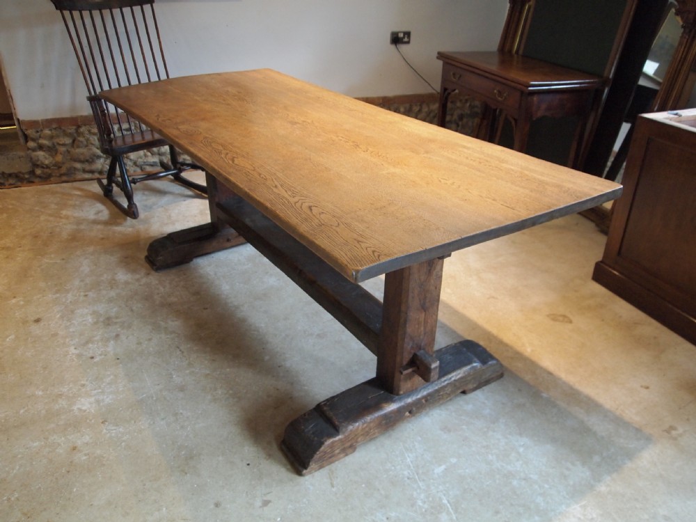 Table refectory dining farmhouse Oak c1890 View VII