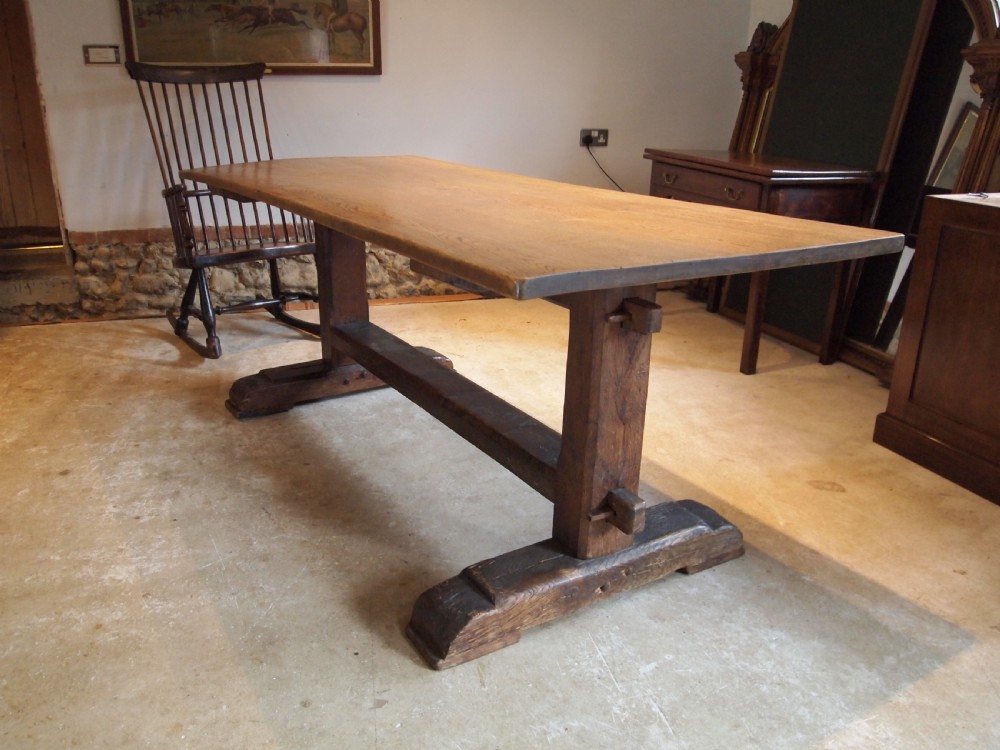 Table refectory dining farmhouse Oak c1890 View VIII