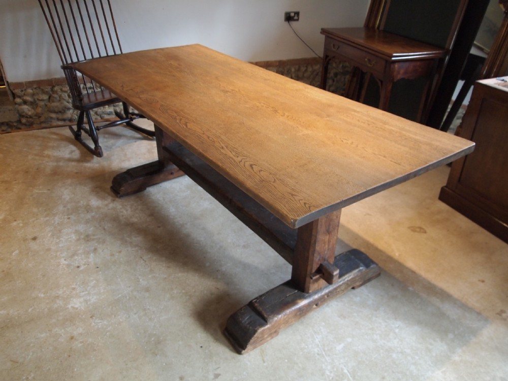 Table refectory dining farmhouse Oak c1890 View IX