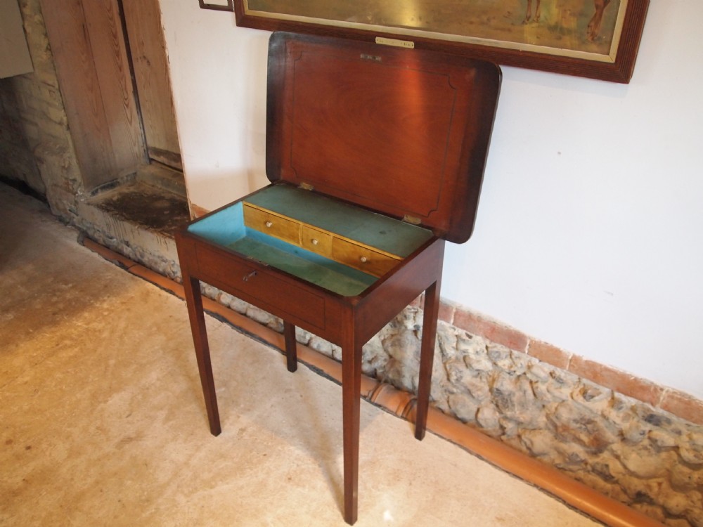 Table work sewing rare George III Mahogany fitted c1790 View VII