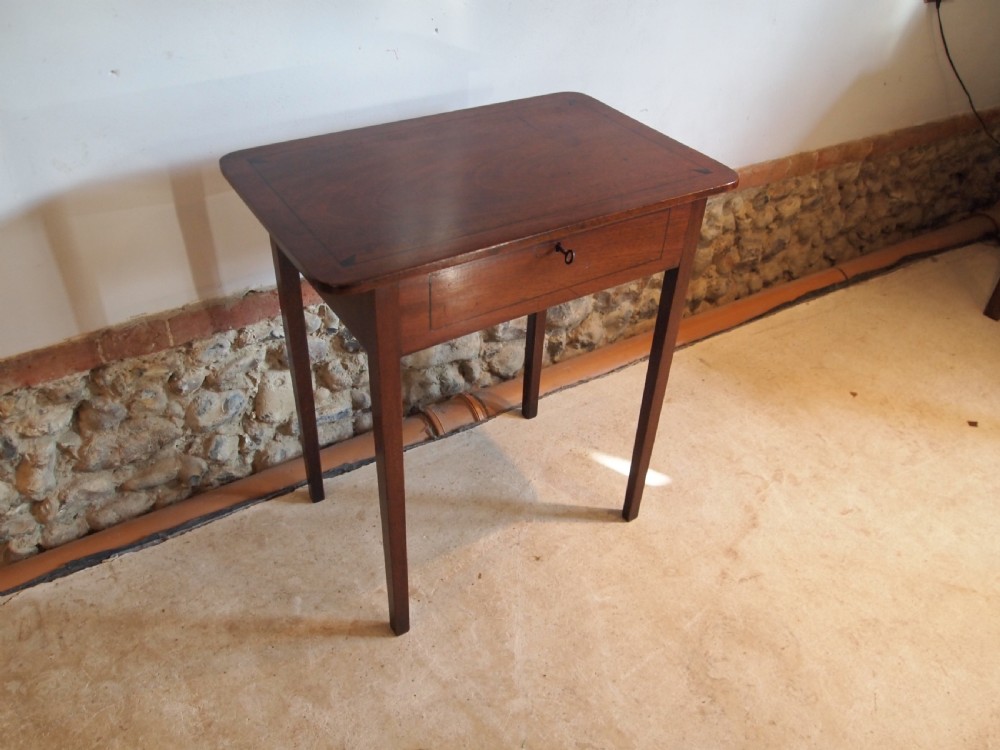 Table work sewing rare George III Mahogany fitted c1790 View VIII