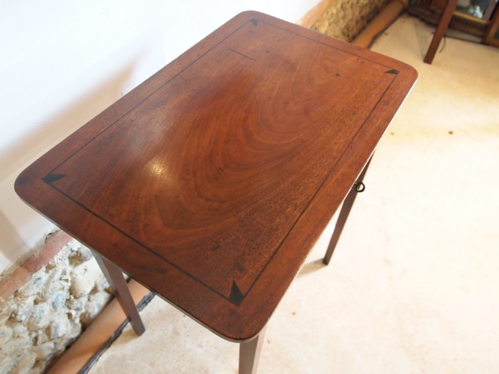 Table work sewing rare George III Mahogany fitted c1790 View X