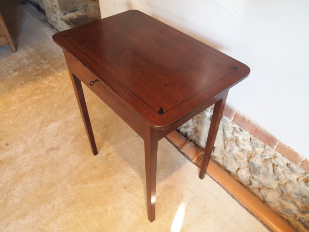 Table work sewing rare George III Mahogany fitted c1790 View XII