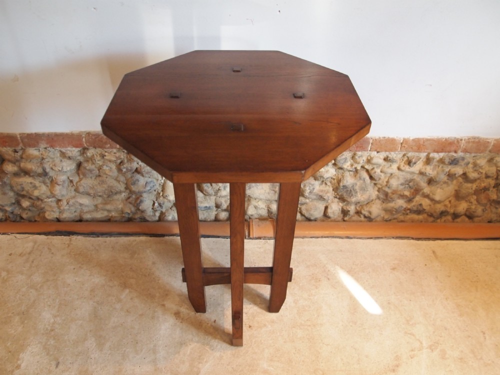 Table Arts and Crafts Oak Trevor Page Norwich c1910 View II