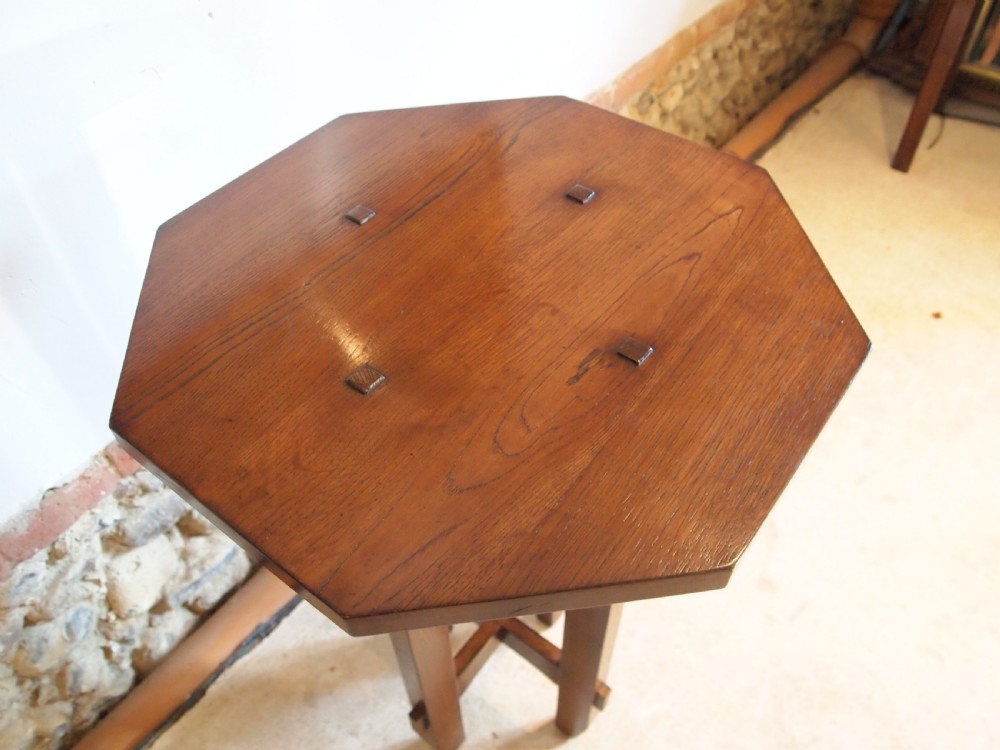 Table Arts and Crafts Oak Trevor Page Norwich c1910 View VII