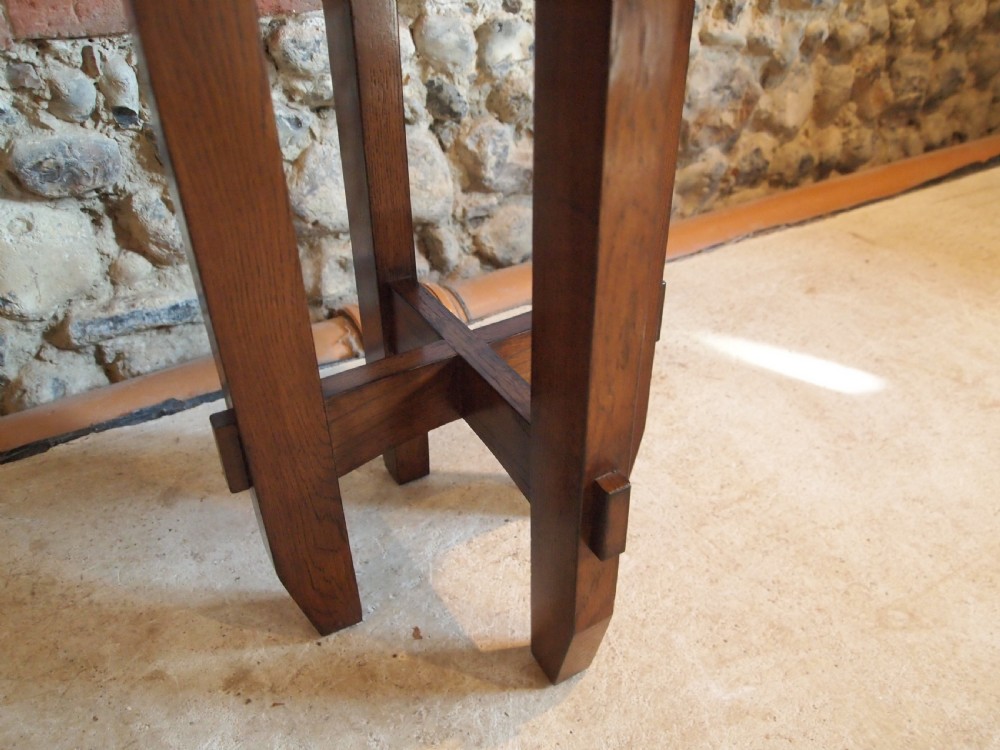 Table Arts and Crafts Oak Trevor Page Norwich c1910 View XI