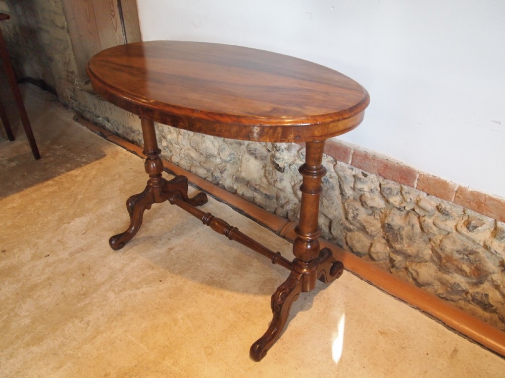 Table hall lamp side console Victorian Walnut c1880 View IV