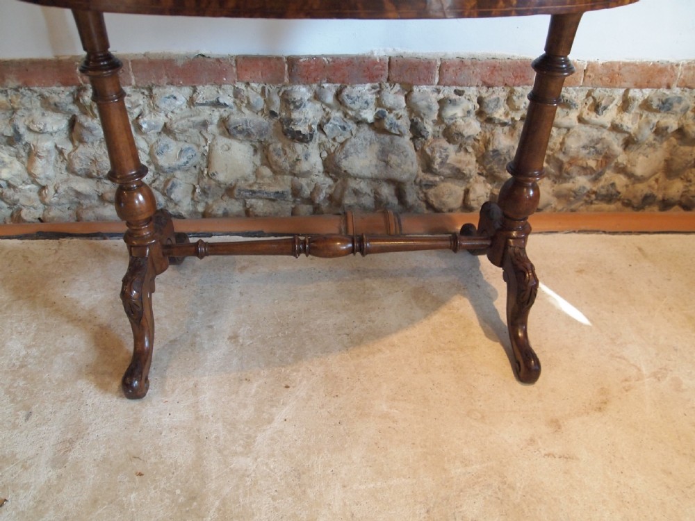 Table hall lamp side console Victorian Walnut c1880 View V