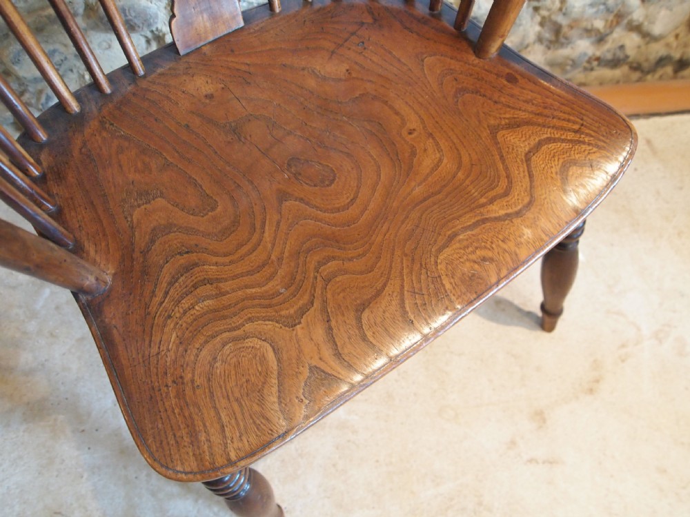 Chair Windsor Ash and Elm Wheel back Victorian c1840  View III