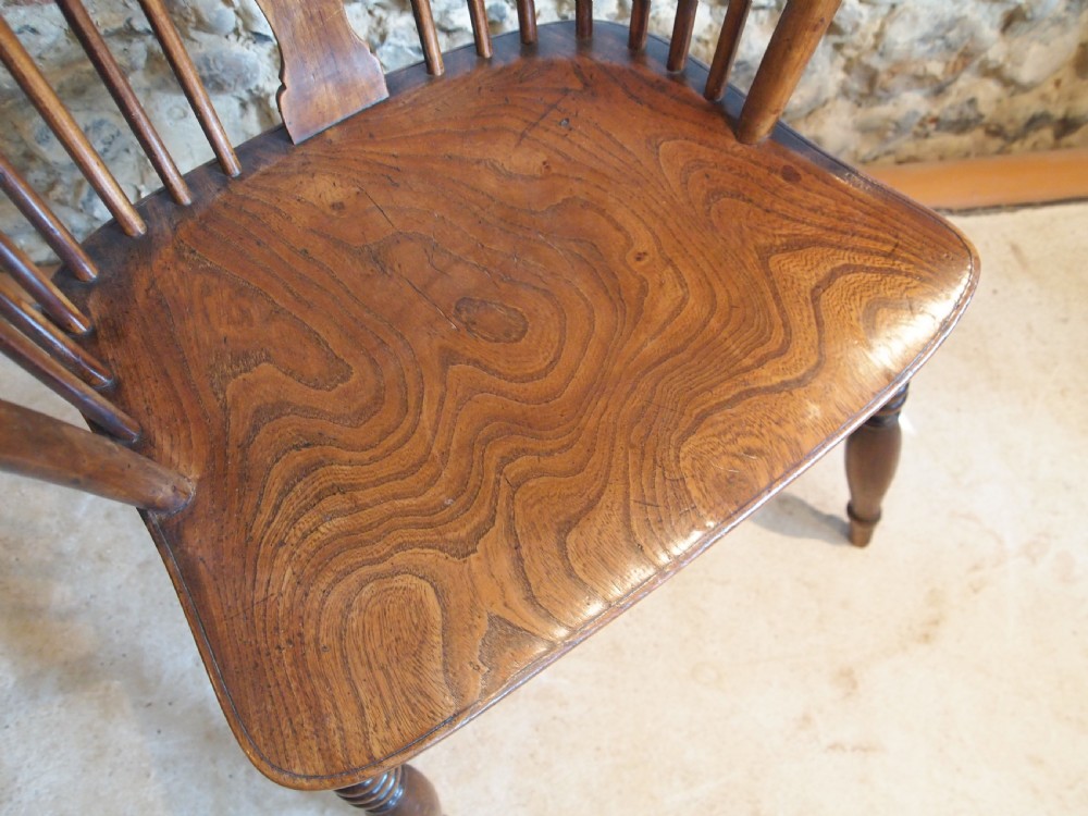 Chair Windsor Ash and Elm Wheel back Victorian c1840  View VI