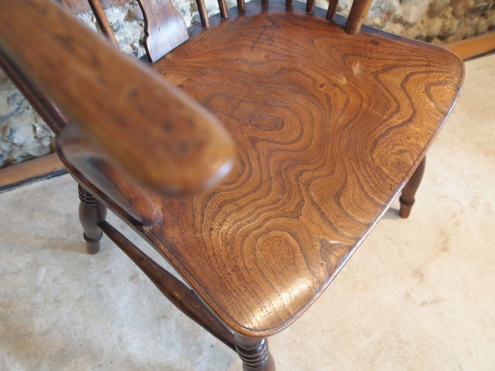Chair Windsor Ash and Elm Wheel back Victorian c1840  View IX