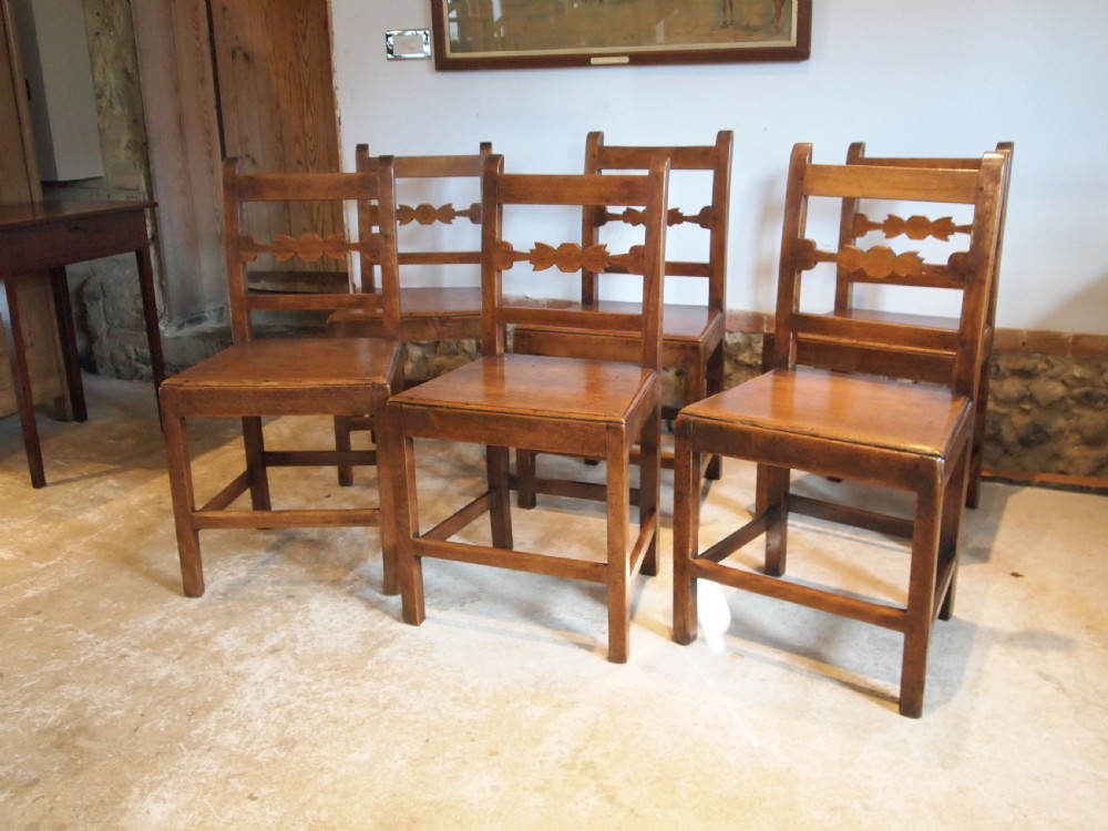 Chairs rare set of six East Anglian bar back dining chairs c1820 View V