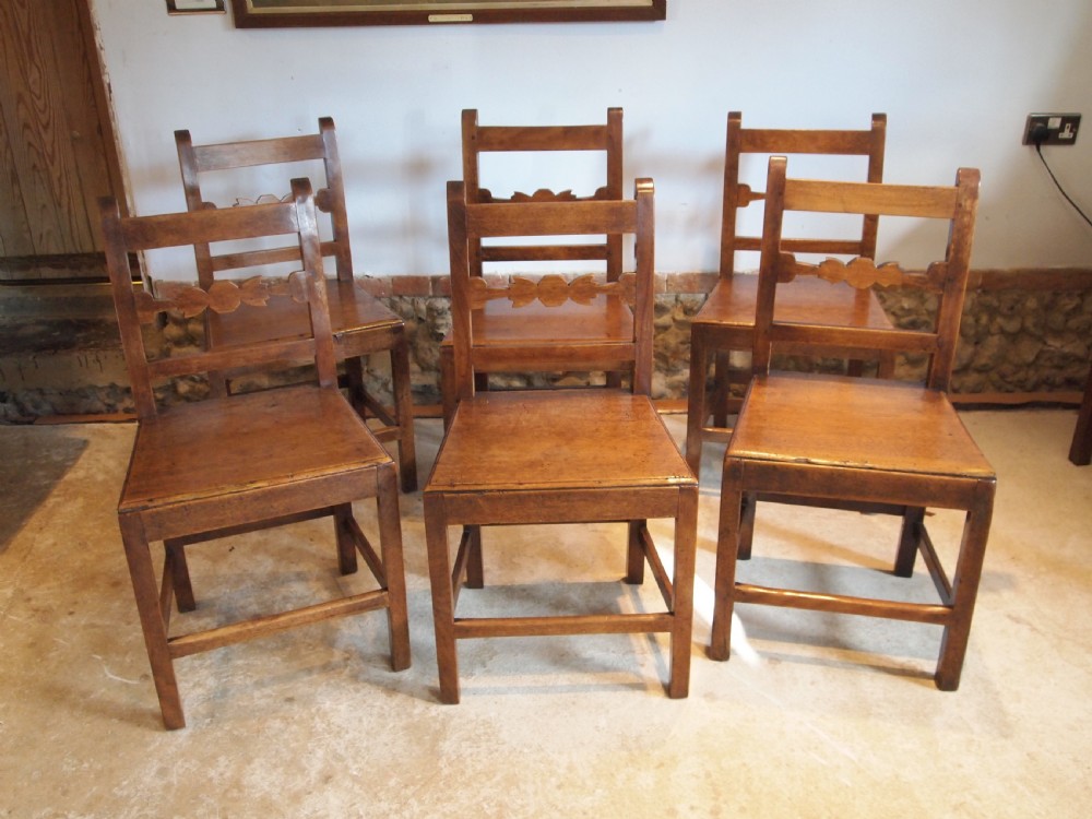 Chairs rare set of six East Anglian bar back dining chairs c1820 View X