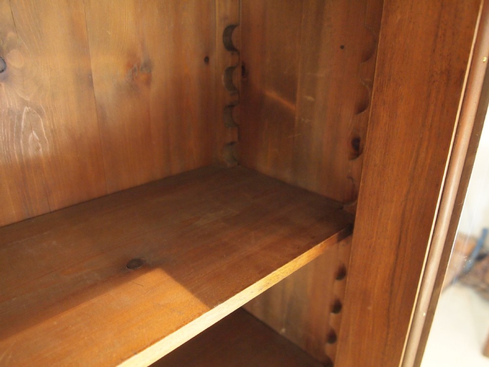 Cabinet display bookcase fine figured Walnut c1860 View IV