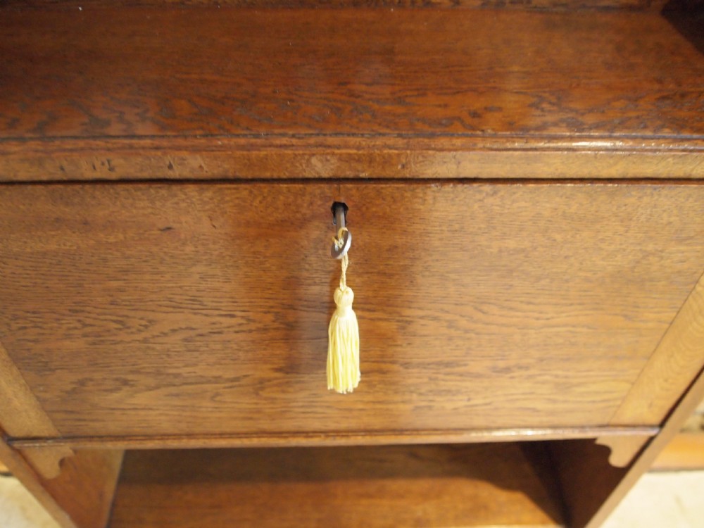 Bookcase Bureau desk Arts and Crafts Oak c1900 View III