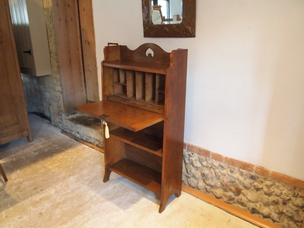 Bookcase Bureau desk Arts and Crafts Oak c1900 View VII