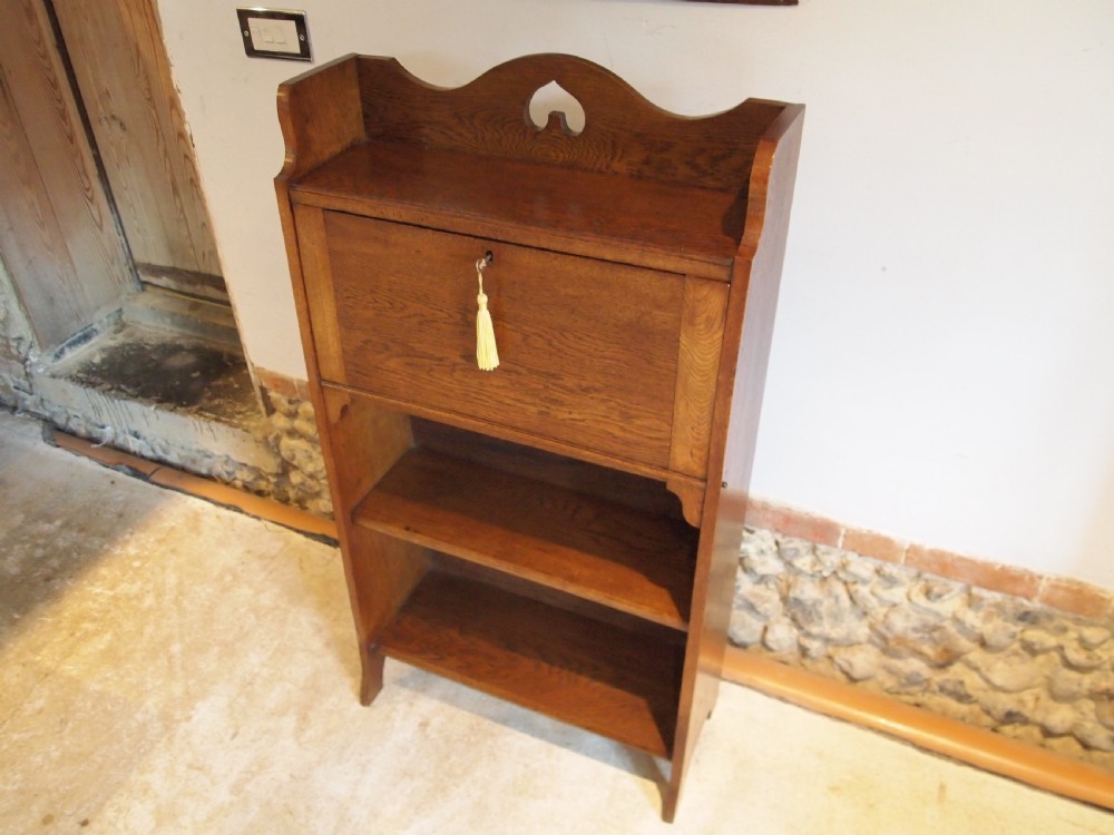 Bookcase Bureau desk Arts and Crafts Oak c1900 View X